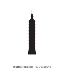 Taiwan monument silhouette vector flat illustration design on white background