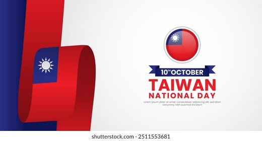 Taiwan National Day Banner Background Design. 10th of October. Banner, Poster, Greeting Card