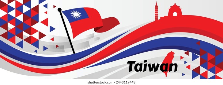 Taiwan National Day Banner Vektor-Illustration