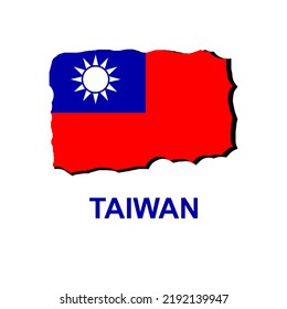 taiwan national flag attractive and cool vector