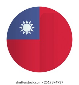 Taiwan national flag badge. Coutry identity circle