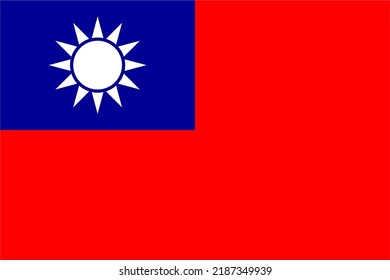 Taiwan National Flag Vector Illustration