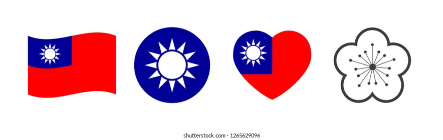 Taiwan national symbols, vector set