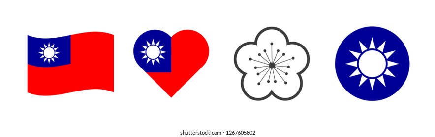 Taiwan national symbols, vector set
