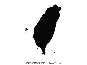 Taiwan outline map country shape