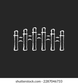 Taiwan palace museum chalk white icon on dark background. Ancient chinese imperial artworks collection. National storage. Taipei architecture. Isolated vector chalkboard illustration on black