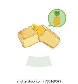 Taiwan pineapple pie vector illustration