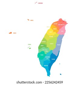 Taiwan political map of administrative divisions