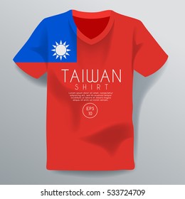 Taiwan Shirt : National Shirt Template : Vector Illustration