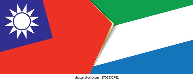 Taiwan and Sierra Leone flags, two vector flags symbol of relationship or confrontation.