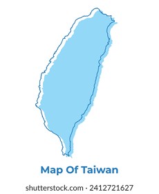 Taiwan simple outline map vector illustration