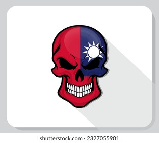 Icono de orgullo de bandera de cráneo de Taiwán

