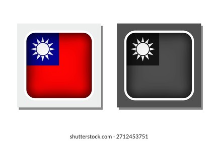 Taiwan Square Rounded Flag Icon