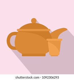 Taiwan tea pot icon. Flat illustration of Taiwan tea pot vector icon for web design