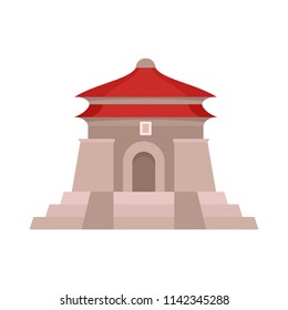 Taiwan temple icon. Flat illustration of taiwan temple vector icon for web isolated on white