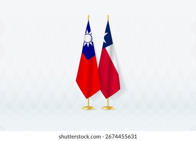 Taiwan and Texas Flags Side by Side, Symbol of International Partnership. Illustration symbolizes diplomacy, partnership, and international cooperation between the two nations.