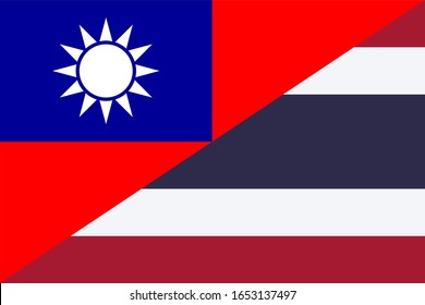 la bandera de Taiwán y Tailandia. fondo vectorial