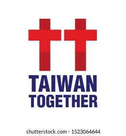 Taiwan Together. Happy Double Tenth Day. Taiwan National Day. October 10.