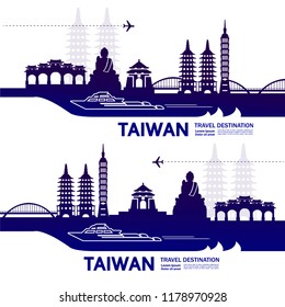 Taiwan Travel Destination vector.