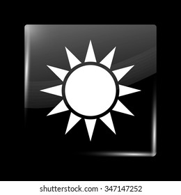 Taiwan Variant Flag. Glassy Icon Square Shape. This is File from the Collection Flags of Asia