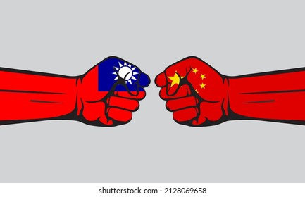 Taiwan Vs China Hands Flags Conflict Stock Vector (Royalty Free ...