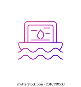 Taiwan water lanterns gradient linear vector icon. National celebration. Light launching. Asian cultural values. Thin line customizable illustration. Isolated vector contour symbol for light mode.