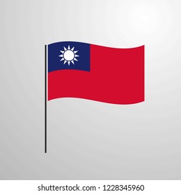 Taiwan waving Flag
