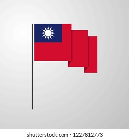 Taiwan waving Flag creative background