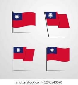 Taiwan Waving flag set