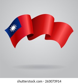 Taiwan waving Flag. Vector illustration Eps 8.