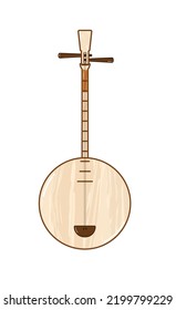 Taiwan yueqin music instrument in vector flat illustration