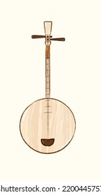 Taiwan yueqin music instrument in vector flat illustration