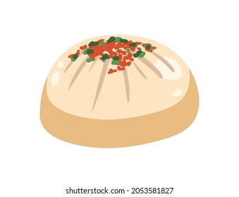 Taiwanese dumpling food on white background
