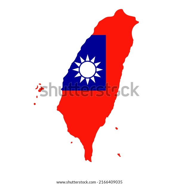 Taiwanese\
flag in the shape of a map of Taiwan.\
Vector.