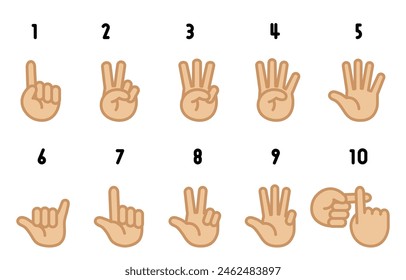 Taiwanese hand sign Clip art of hand counting