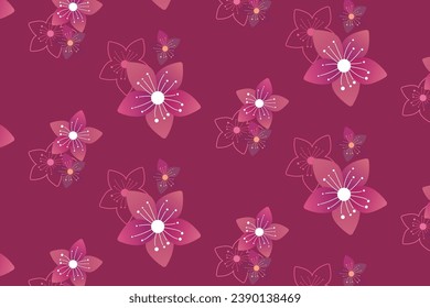 Taiwanese traditional Hakka style floral cloth design, tung flower vector illustration.