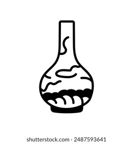 Taiwanese Vase Glyph Icon, Vector illustration