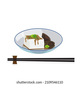 Taiwan's street food a dish of pidan tofu.