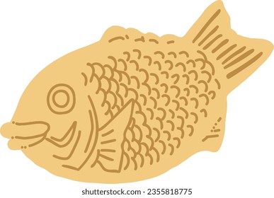 Ilustración plana de color TAIYAKI. Icono del vector.