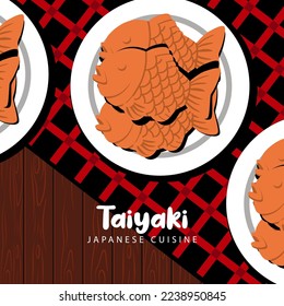 taiyaki flat style illustration vector design
