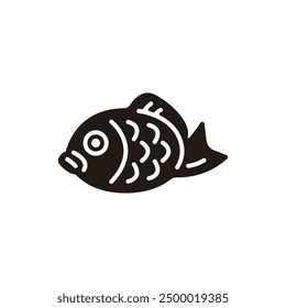 Taiyaki icon. Flat silhouette version.