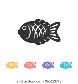 taiyaki. Japanese fish-shaped pancake. vector illustration