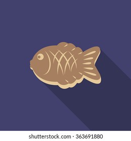 taiyaki. Japanese fish-shaped pancake. vector illustration