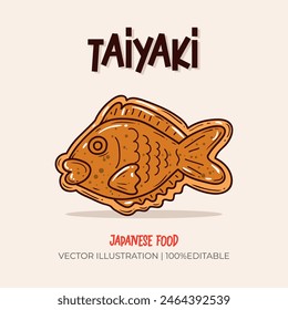 Taiyaki Japanese food vector illustration