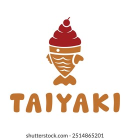 taiyaki japanese snack minimalist logo design