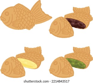 Taiyaki is a Japanese sweet made by wrapping ogura bean paste in a batter made from wheat flour, sugar, and baking soda, and baking it in a metal pan shaped like a sea bream.