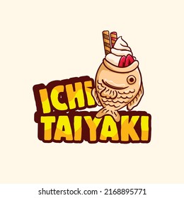 Taiyaki logo hand-drawn cartoon, suitable for your logo or design element. with layered file easy to remove text or change color. available vector file EPS10