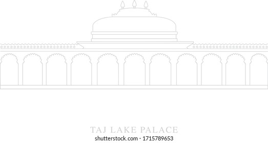 Taj Lake Palace Udaipur Illustration