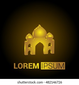 Taj Mahal 3D Golden Metallic Premium Royal Corporate Logo / Icon