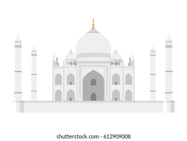 Taj Mahal, Agra, India. Isolated on white background vector illustration. Vector de stock